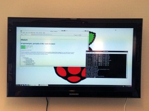 Raspberry Pi on wall screen